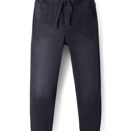 Pine Kids Denim Woven Full Length Washed Jeans - Black-picture-36