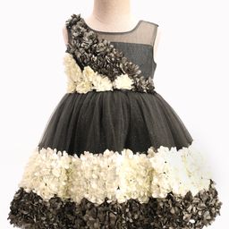 Enfance Sleeveless Floral Applique Detailed Shimmered Dress - Mehndi-image-5