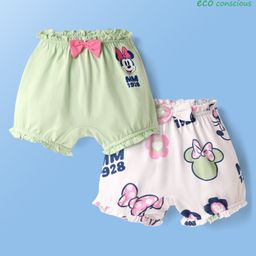 Babyoye Disney Interlock Knit Bloomers With Minnie Mouse Family Graphics Pack Of 2 - White & Light Green-image-67