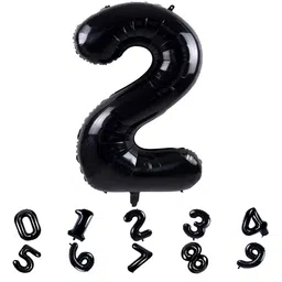 decor mantra Décor Mantra 32 Inch Number Foil Balloon 2 For birthday Decorations Items-Black Color-Pack of 1-picture-44