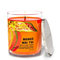 Bath & Body Works Mango Mai Tai Signature Single Wick Candle with Essential Oils - 227 g-image-81