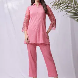 NIKATT Embroidered Shirt Collar Neck Shirt With Trousers Co-Ords-picture-18