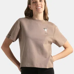 Jockey Women Cotton Rich Oversized Printed T-Shirt with Drop Shoulder Styling-WZ04-image-84