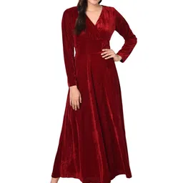 WESTCHIC Women Solid Fit & Flare Maxi Dress-picture-14