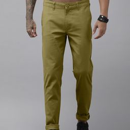 Roadster Men Olive Green Slim Fit Chinos-image-43