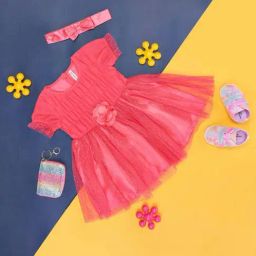 Pantaloons Baby Kids Coral Cotton Applique Dress-image-24