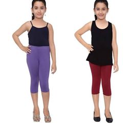 Tik Tok WEARS Girls Multicoloured Cotton Capris-image-75