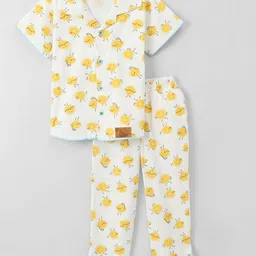 FUNKRAFTS Girls Floral Printed Pure Cotton Night suits-image-87