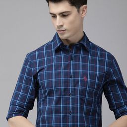 U.S. Polo Assn. Tailored Fit Checked Pure Cotton Casual Shirt-image-67