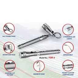 SWISS MILITARY Rechargeable LED Torch Silver image 2