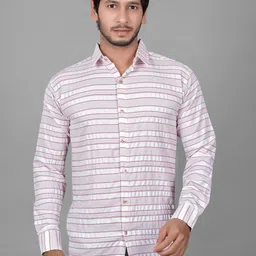 WILNERCROWN Classic Horizontal Stripes Semi Sheer Casual Shirt-picture-10