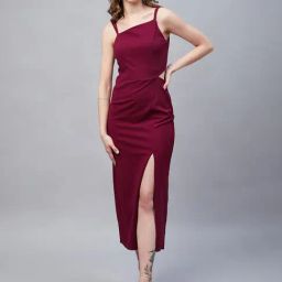 Rare Maroon Bodycon Dress-image-23