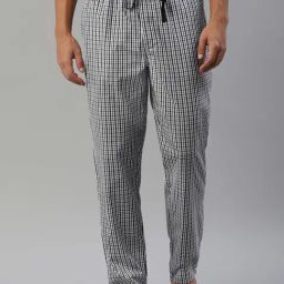 Don Vino Black & White Check Lounge Pants-image-122