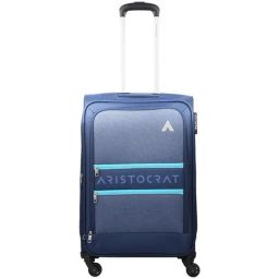 Aristocrat Blue Printed Soft Medium Trolley Bag - 28 cm-12