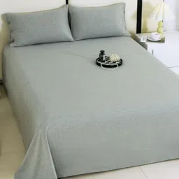Story@home Grey King Bedsheet with 2 Pillow Covers-image-44