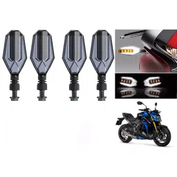 Cartronics U Shape White&Yellow Front & Rear Side LED Indicator for Suzuki GSX S1000(Pack of 4 Pcs)-37