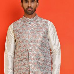 Anouk Printed Woven Nehru Jacket-6