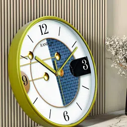 RANDOM Green & White Printed Contemporary Wall Clock-image-71