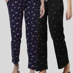 Kryptic Black & Navy Printed Pyjamas (Pack Of 2)-picture-14