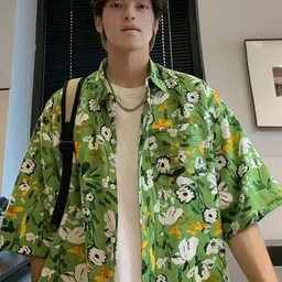 KPOP Men Original Floral Printed Casual Shirt-picture-42