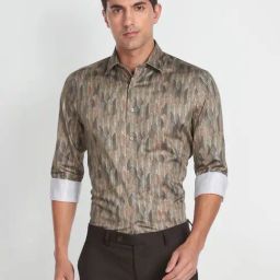 Arrow Green Cotton Regular Fit Printed Shirt-picture-25