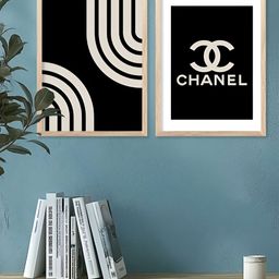 Kotart Brown, White & Black 2 Pieces Abstract Wooden Wall Arts-picture-4
