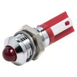 RS PRO Red Panel Mount Indicator 2V DC, Mounting Hole Size 8 mm, Termination Type Solder Tab, Model No 209816-9