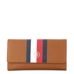 TOMMY HILFIGER Tan Evie Flap Printed Leather Wallet-image-17