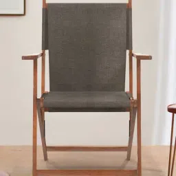 Chumbak Bistro Solid Beige Wood Folding Chair-image-25