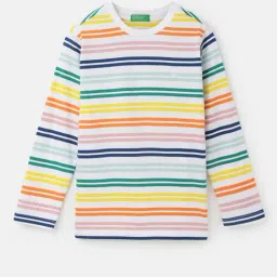 United Colors of Benetton Kids Multicolor Striped Full Sleeves T-Shirt-image-82