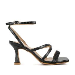 London Rag Women's Black Ankle Strap Stilettos-55