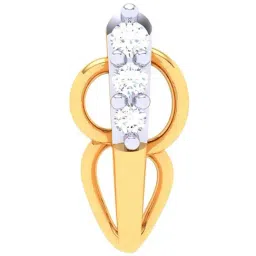 P.C. Chandra Jewellers 14k Gold Unique Shape Three Stones Nosepin-image-63