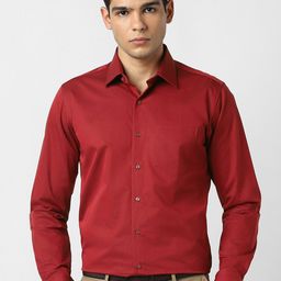Van Heusen Spread Collar Long Sleeves Slim Fit Cotton Shirt-picture-0