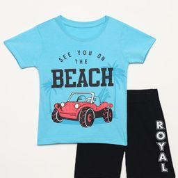 YK Boys Printed Round Neck Pure Cotton T-shirt With Shorts-image-36