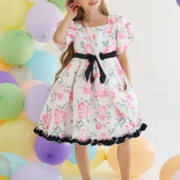 LULU & SKY Girls Floral PrintedFit & Flare Dress-13