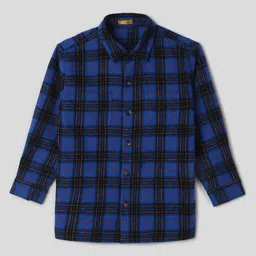 Somersault Full Sleeves Plaid & Window Pane Checked Shirt - Navy Blue-picture-11