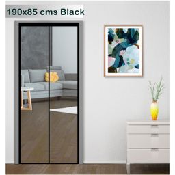 Classic Mosquito Net Magnetic Screen Fiberglass Mesh Curtain Patio Door With Full Frame Hook & Loop 190 x B 85 cm - Black-image-79