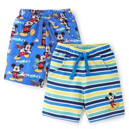 Babyhug Disney Cotton Knit Shorts Mickey Mouse Print Pack of 2 - Multicolour-image-73