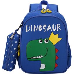 SYGA Kids School Bag with Pencil Case, Cute Dinosaur Design Suitable for Kindergarten Student (sapphire blue)-3
