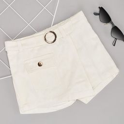 Pantaloons Junior Cotton Solid Skort - White-image-57