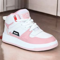 Lil Lollipop Sport Text Patch Detailed & Colour Blocked Shoes - Pink-image-32