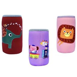 Numum Stretchable Baby Feeding Bottle Cover Suitable for 120ml 220ml 240ml Slim Neck Feeding Bottles (Pack of 3)( Color and design may vary)-25