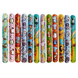Birthday Popper Jungle Animals Theme Slap Bracelets Bands as Birthay Return Gift For Unisex Child (Set of 12) - Assorted Animal Designs-4