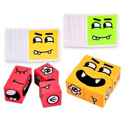 Enorme Emoji Face Changing Expressions Matching Block Puzzle Cubes Game, 8 Face blocks and 54 Cards - Multicolor-14