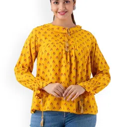 DMP FASHION Floral Printed Tie-Up Neck Straight Kurta-picture-15