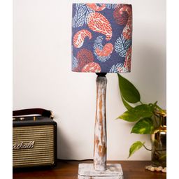 Green Girgit Curve Distress White Lamp with Colorful Ambee shade image 2
