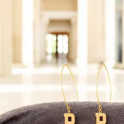 Goldnera Gold-Plated Brass Contemporary Alphabet Drop Earrings-image-39