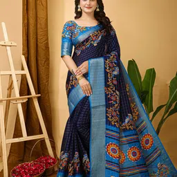 HERE&NOW Ethnic Motifs Zari Banarasi Saree-picture-40