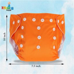 Chinmay Kids Plain Diapers With White Inserts  Size Adjustable Baby Cloth Button Diaper - Washable/Reusable Nappies for Infants & Toddlers, 8 X 8 inch, White Insert image 3