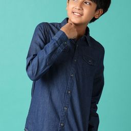 V-Mart Boys Spread Collar Solid Cotton Casual Shirt-26